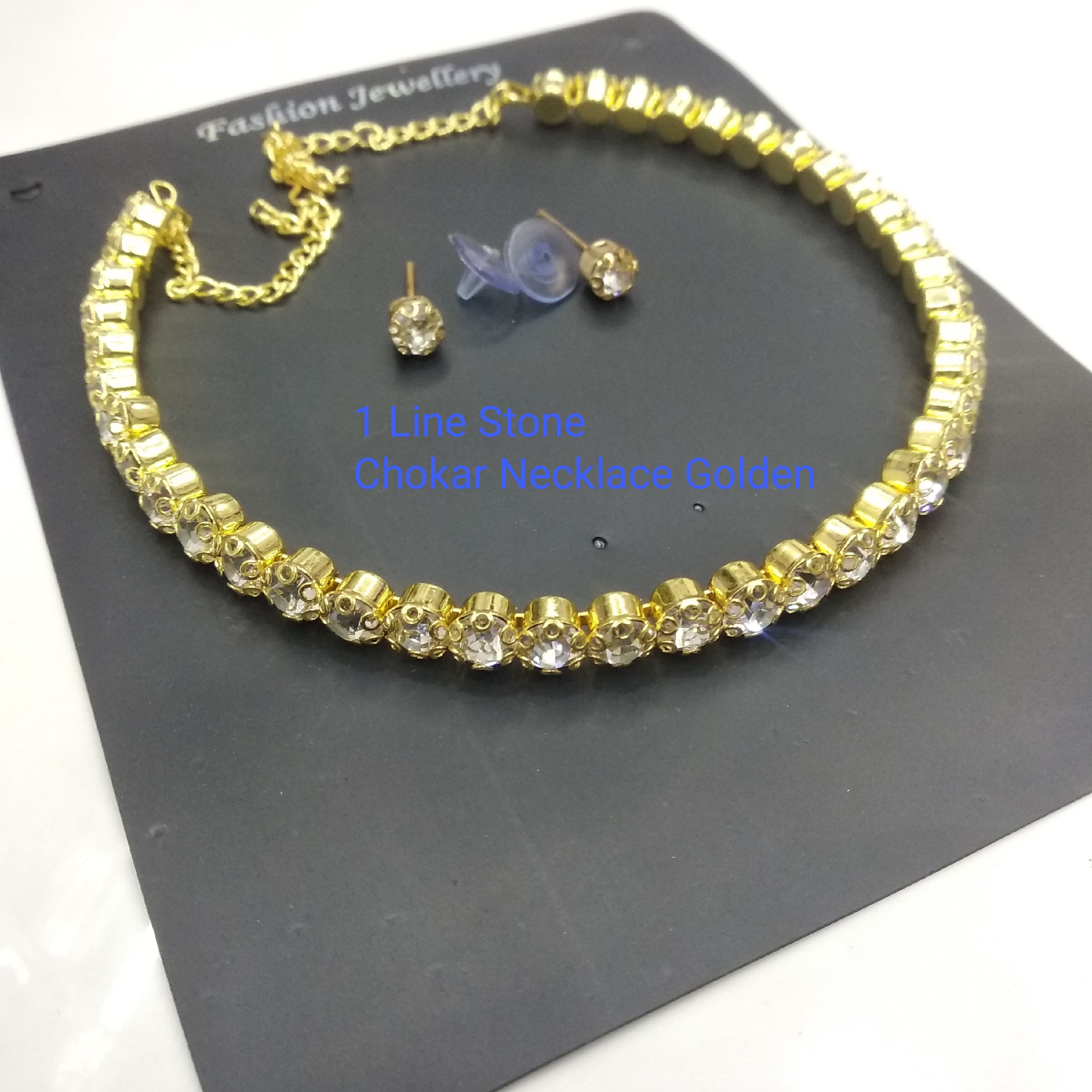 Line 18 Stone Choker Necklace With Earring Star Bangles