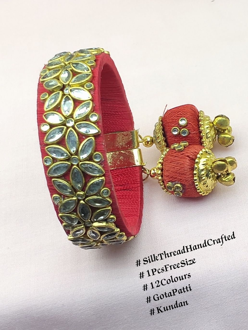 1Pcs Free Size Silk Thread HandCrafted FreeSize 12Colours Gota