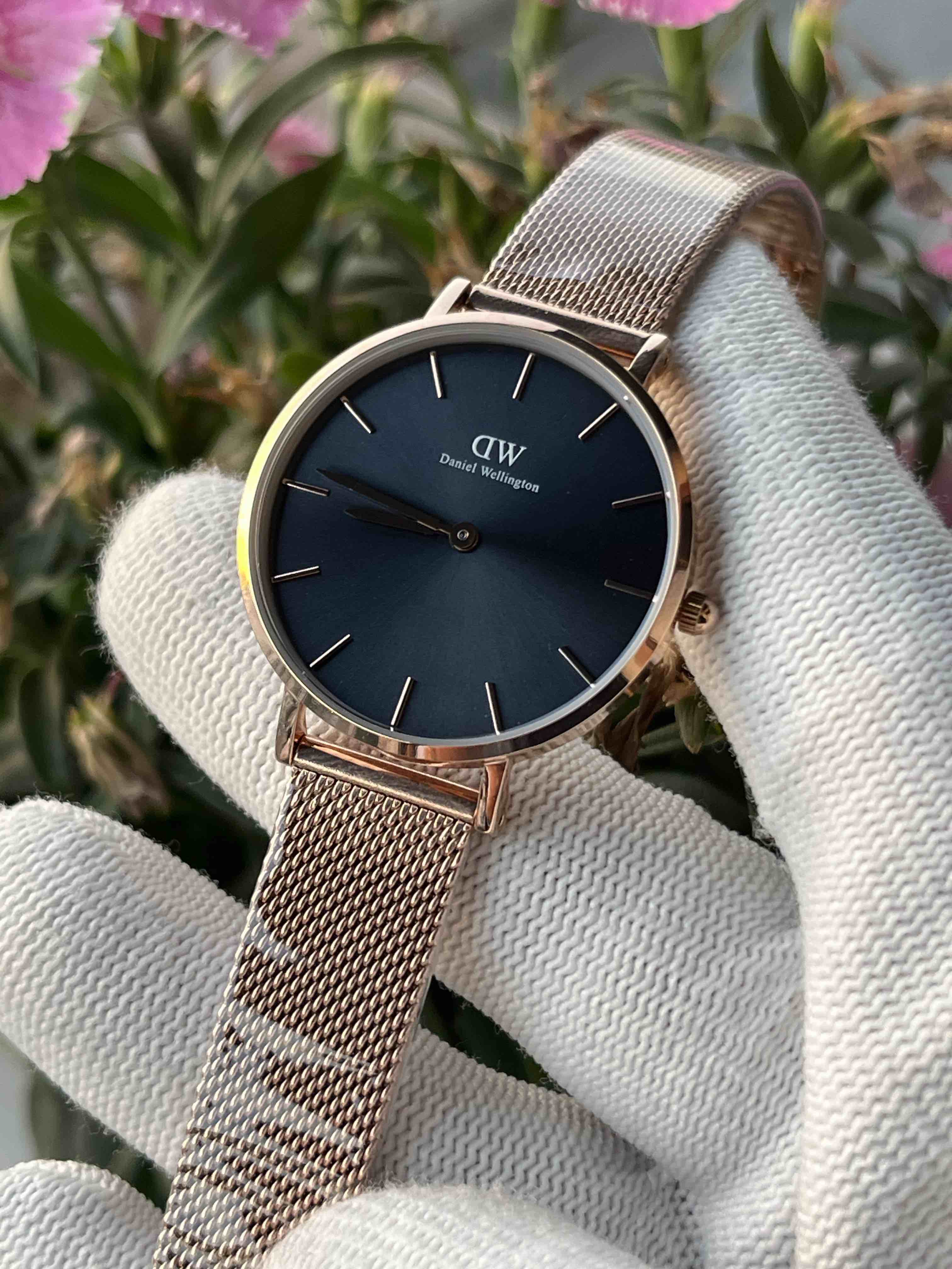 Roségold Daniel Wellington Uhr Damen Schwarz Rose Melrose Dw Uhr