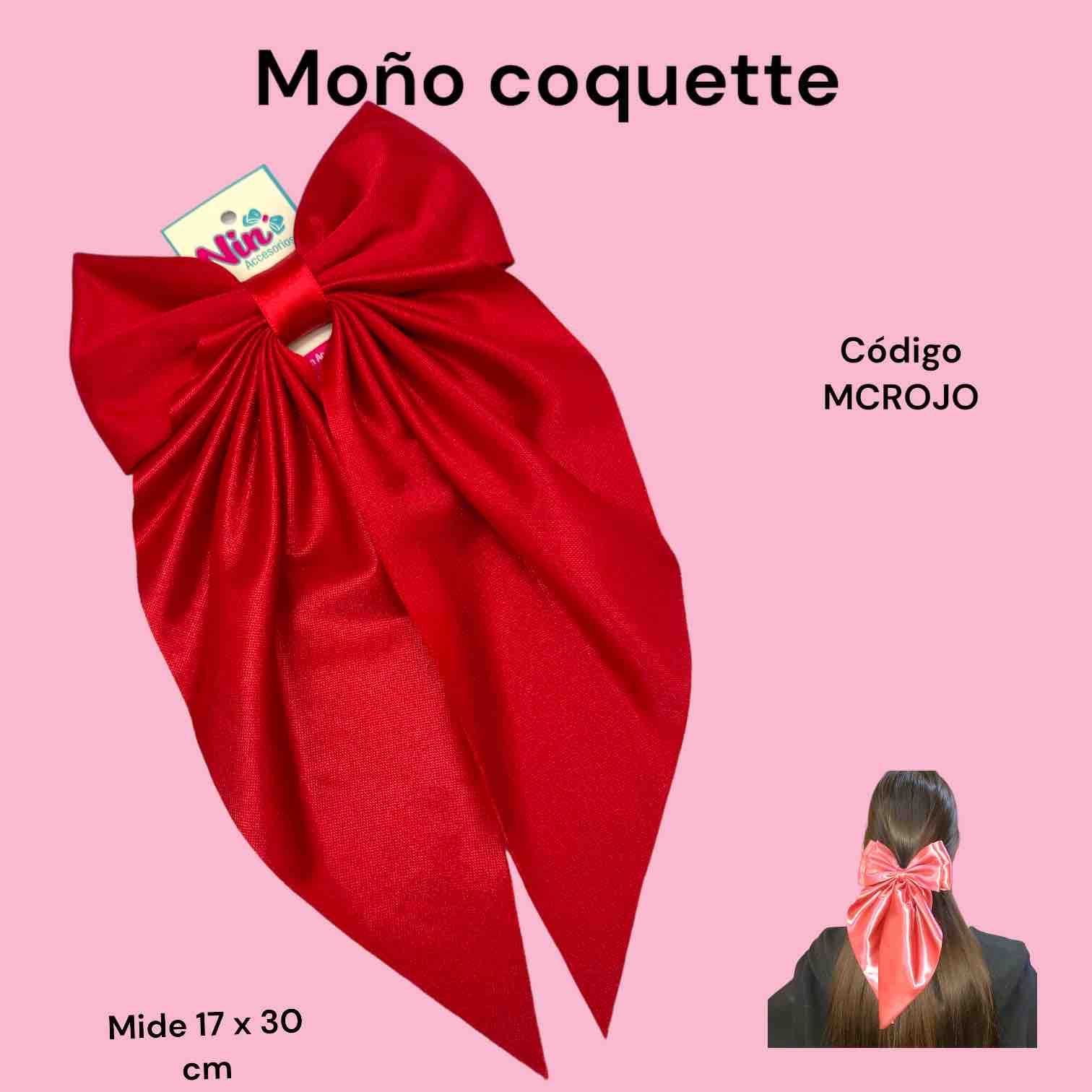 Moño coquette de satín | Nin Accesorios
