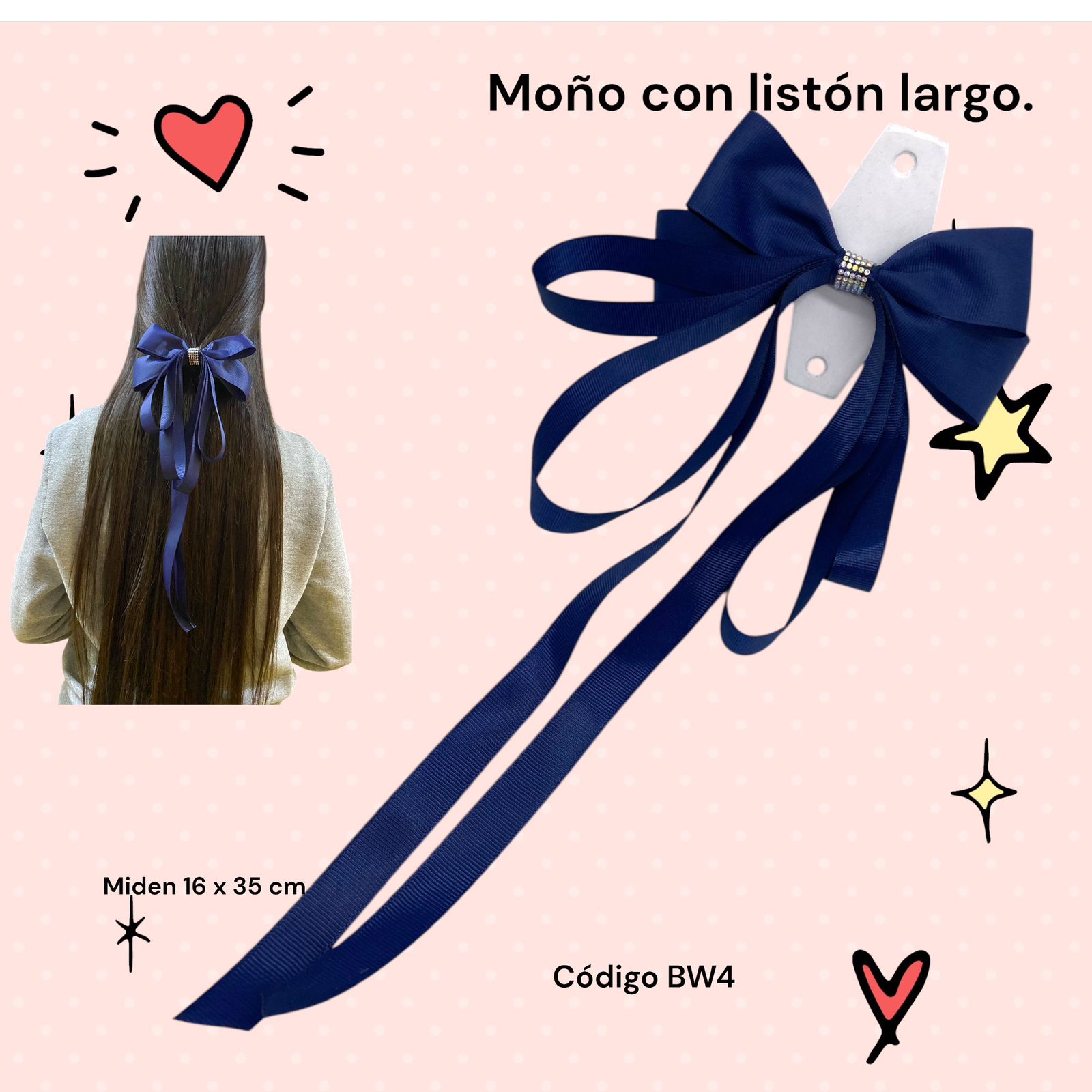 moño con listón largo | Nin Accesorios