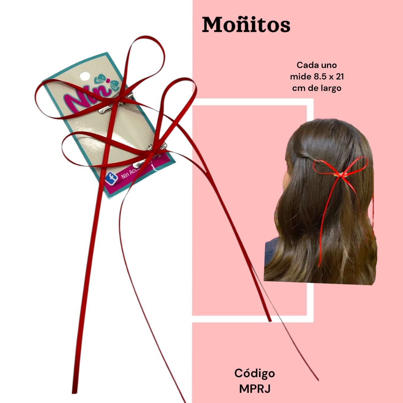 MOÑO COQUETTE MINI ROJO | Nin Accesorios