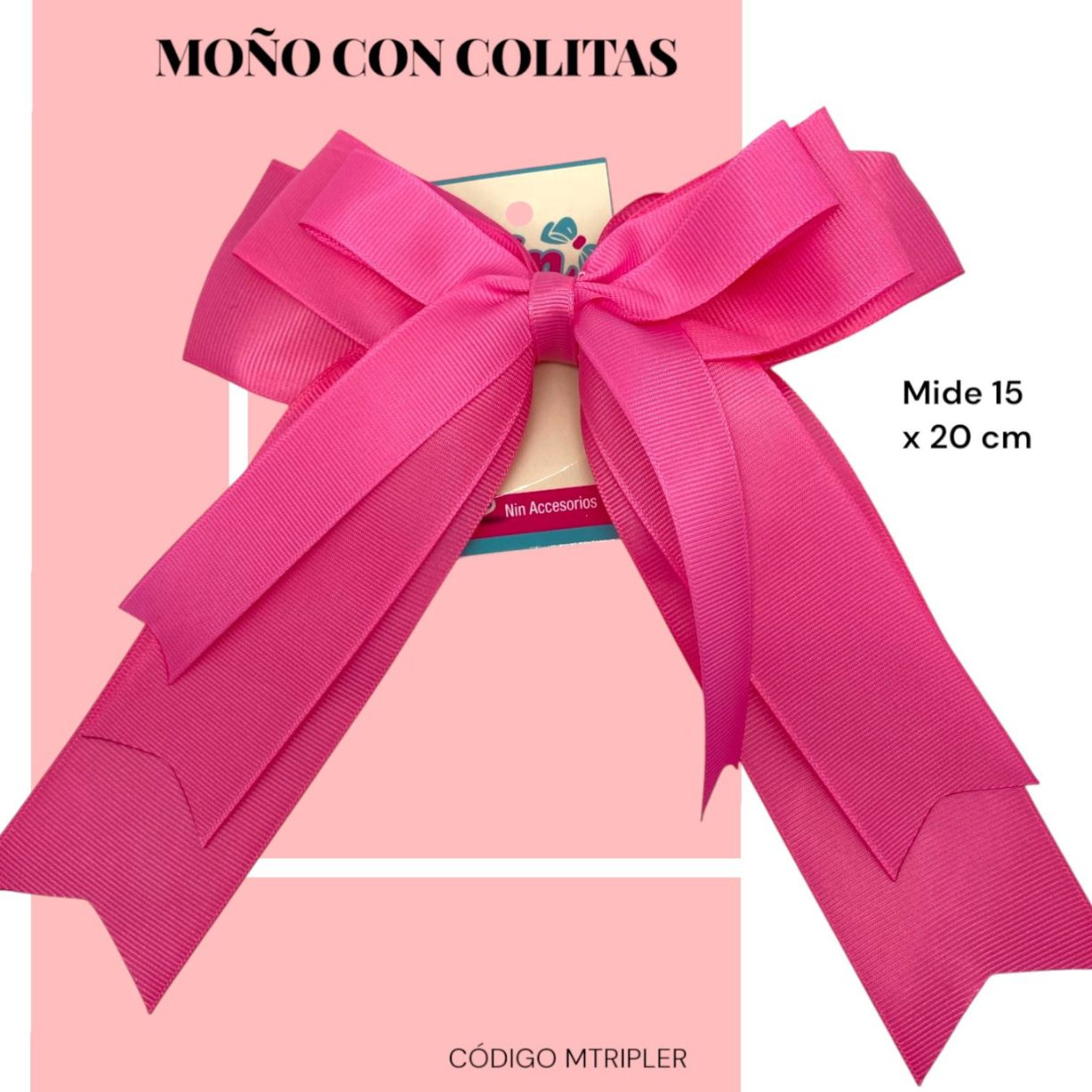 moño con colitas triple rosa Barbie | Nin Accesorios