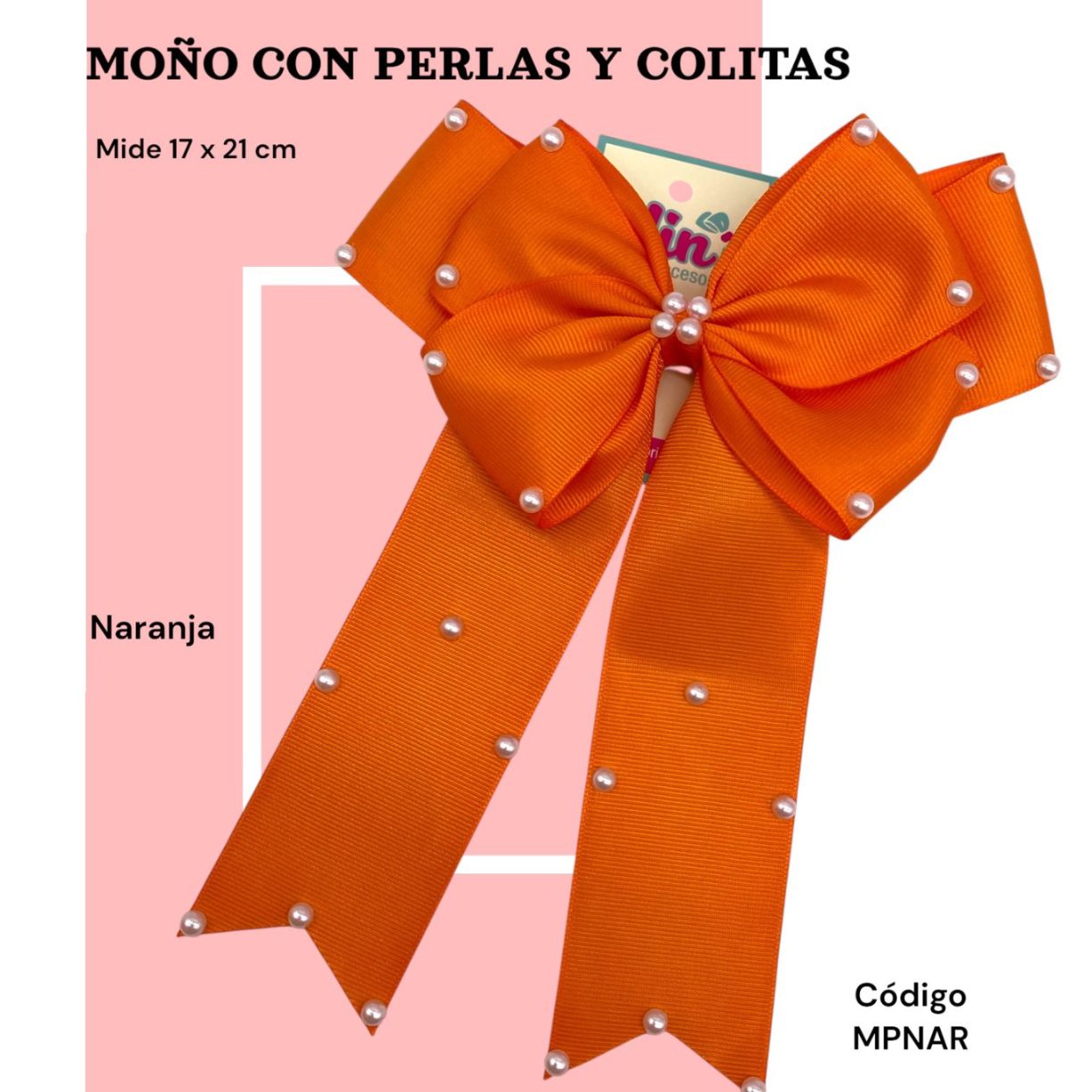 moño con perlas y colitas | Nin Accesorios
