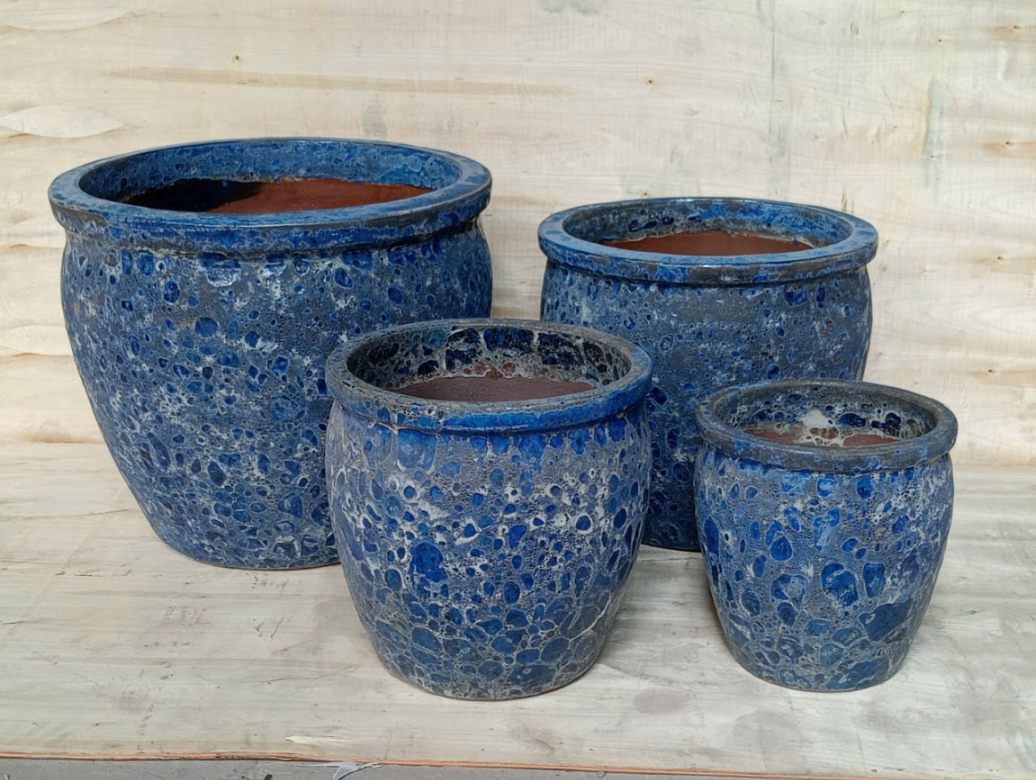 Ceramic Pot CAPPL-1066 Angkor Blue (S/4)