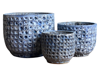 Ceramic Pot CAPPL-1172 Angkor Blue (S/3)