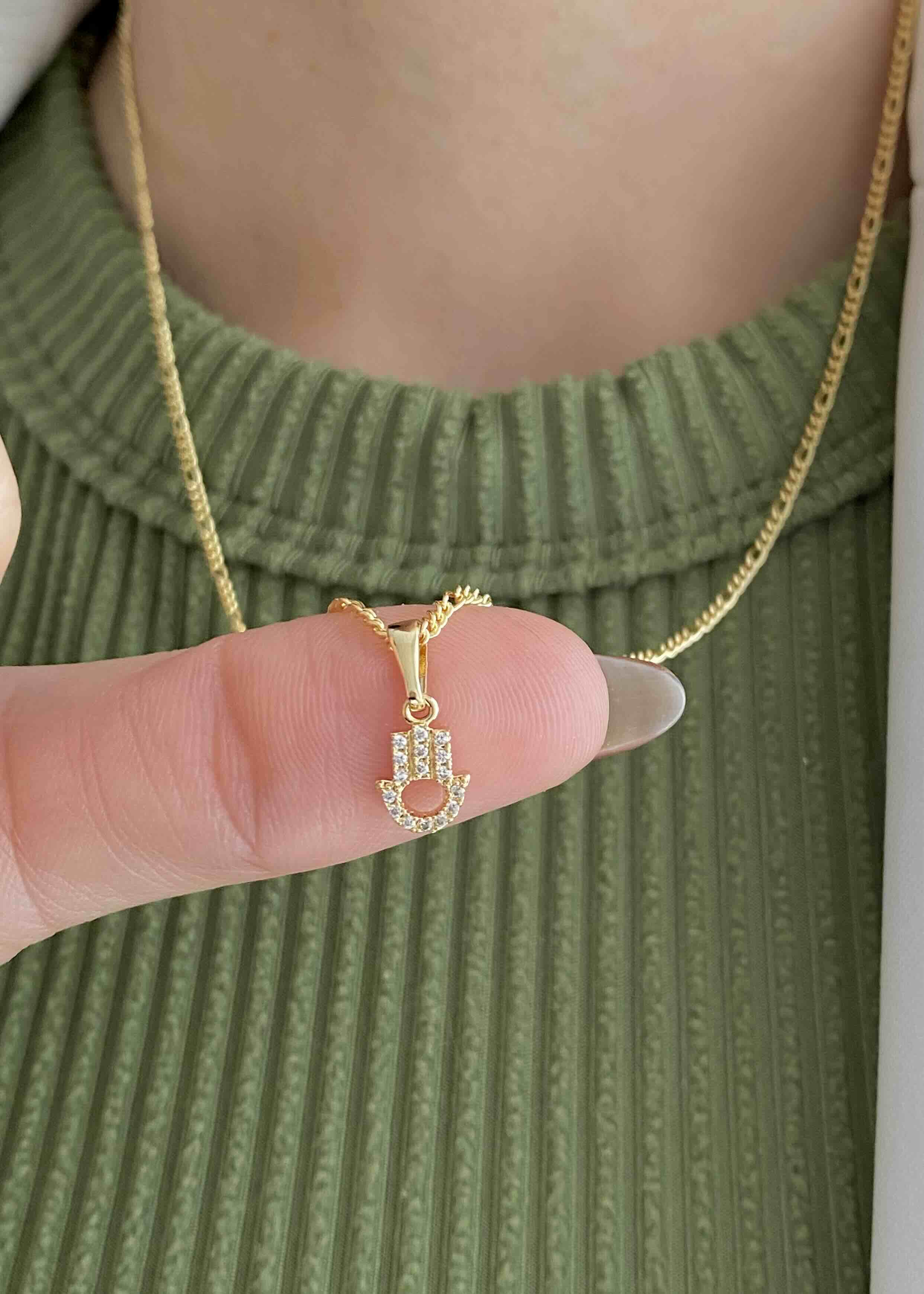 NBEADS 12 Ciondoli Mano Hamsa Con Zirconie - Fai Da Te Gioielli In Ottone, Oro E Argento Per Collane E Bracciali