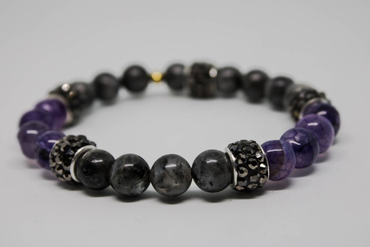 Amethyst stone lava stone, black diamond ring Senteur de kin