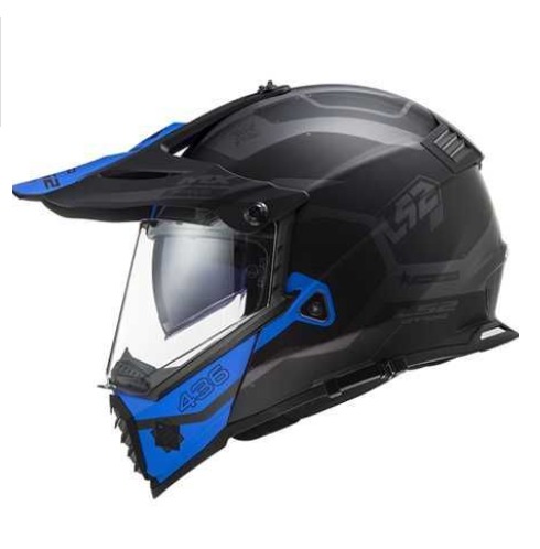 Casco LS2 Pioneer Cobra blue Old Brain Ecuador