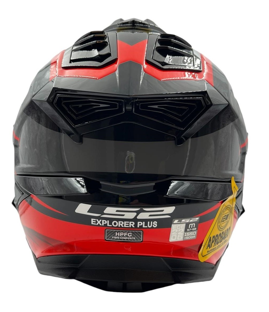 CASCO LS2 DOBLE PROPÓSITO MX701 EXPLORER SPIRE BLACK TITANIUM RED