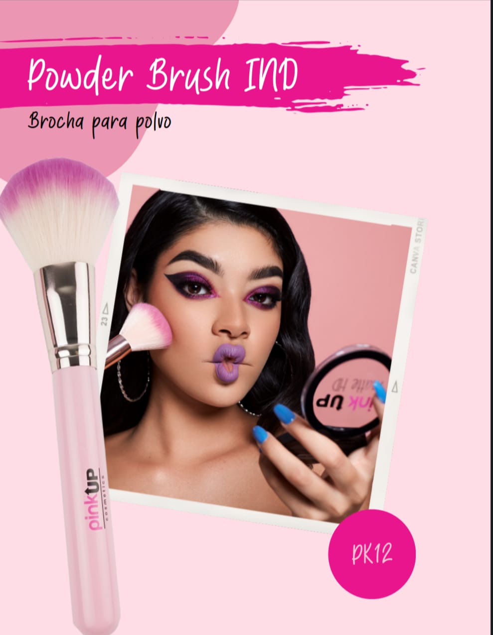 Brocha Contour Brush Brochas De Maquillaje Pink Up BROCHA PINK UP