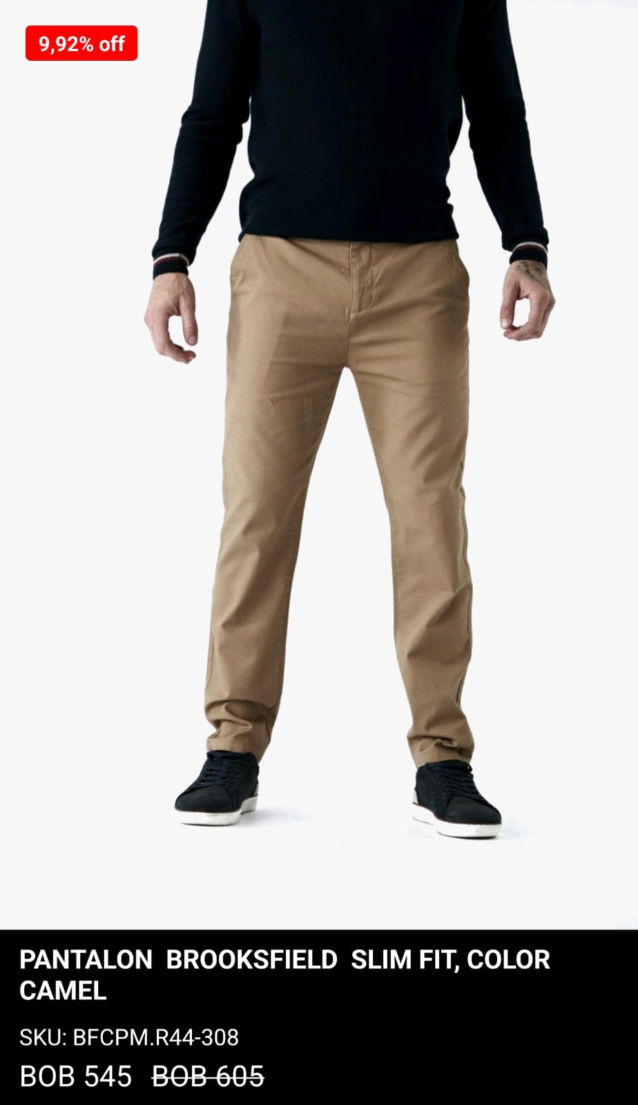 PANTALON BROOKSFIELD  SLIM FIT COLOR CAMEL
