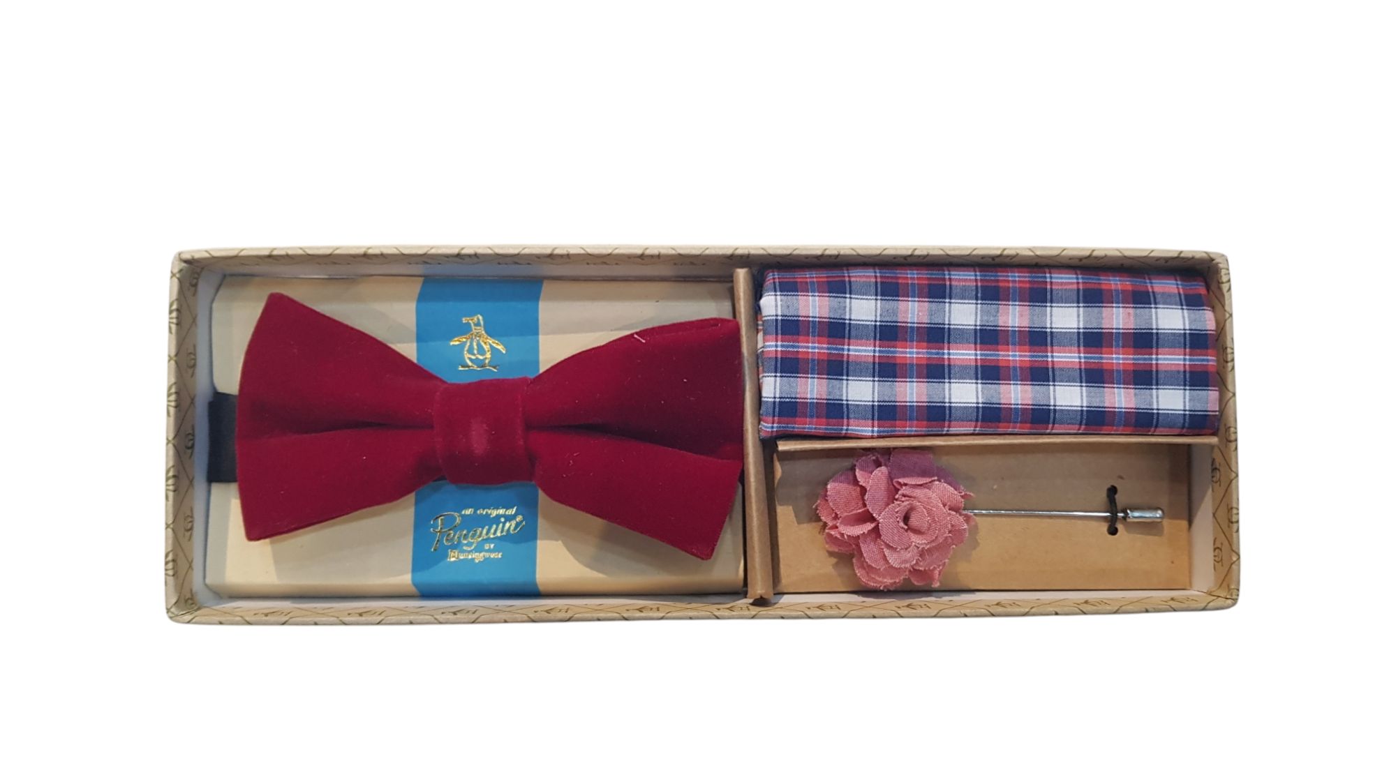 SET CORBATIN, PAÑUELO Y PIN ORIGINAL PENGUIN