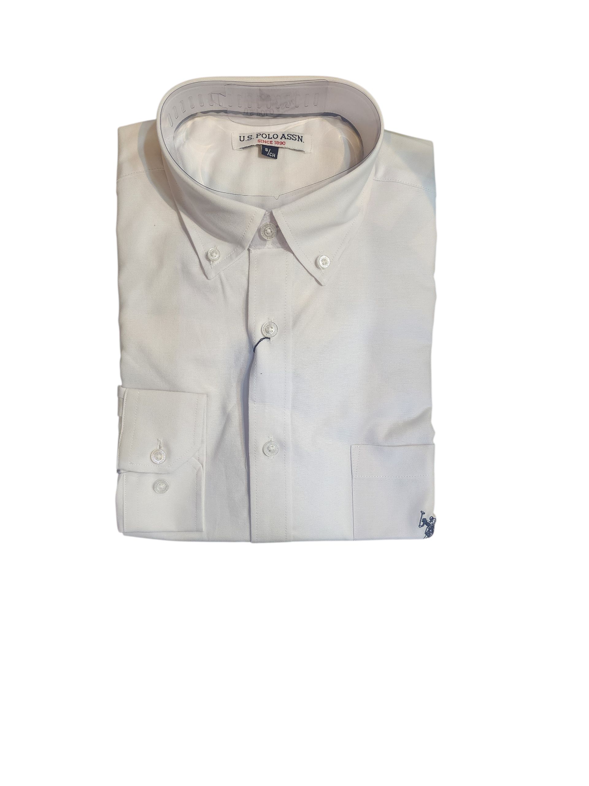 CAMISA M/L US POLO ASSN OXFORD REGULAR COLOR - WHITE