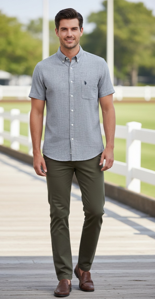 CAMISA M/C REGULAR US POLO ASSN COLOR - BLACK