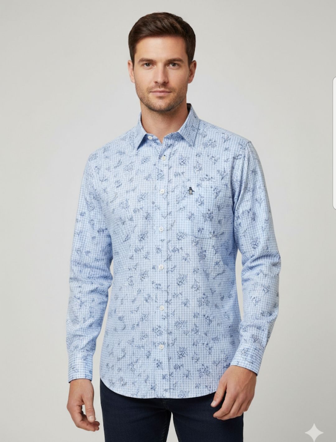 CAMISA M/L ORIGINAL PENGUIN- COLOR CERULEAN