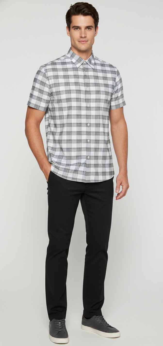 CAMISA M/C PERRY ELLIS - COLOR BLACK