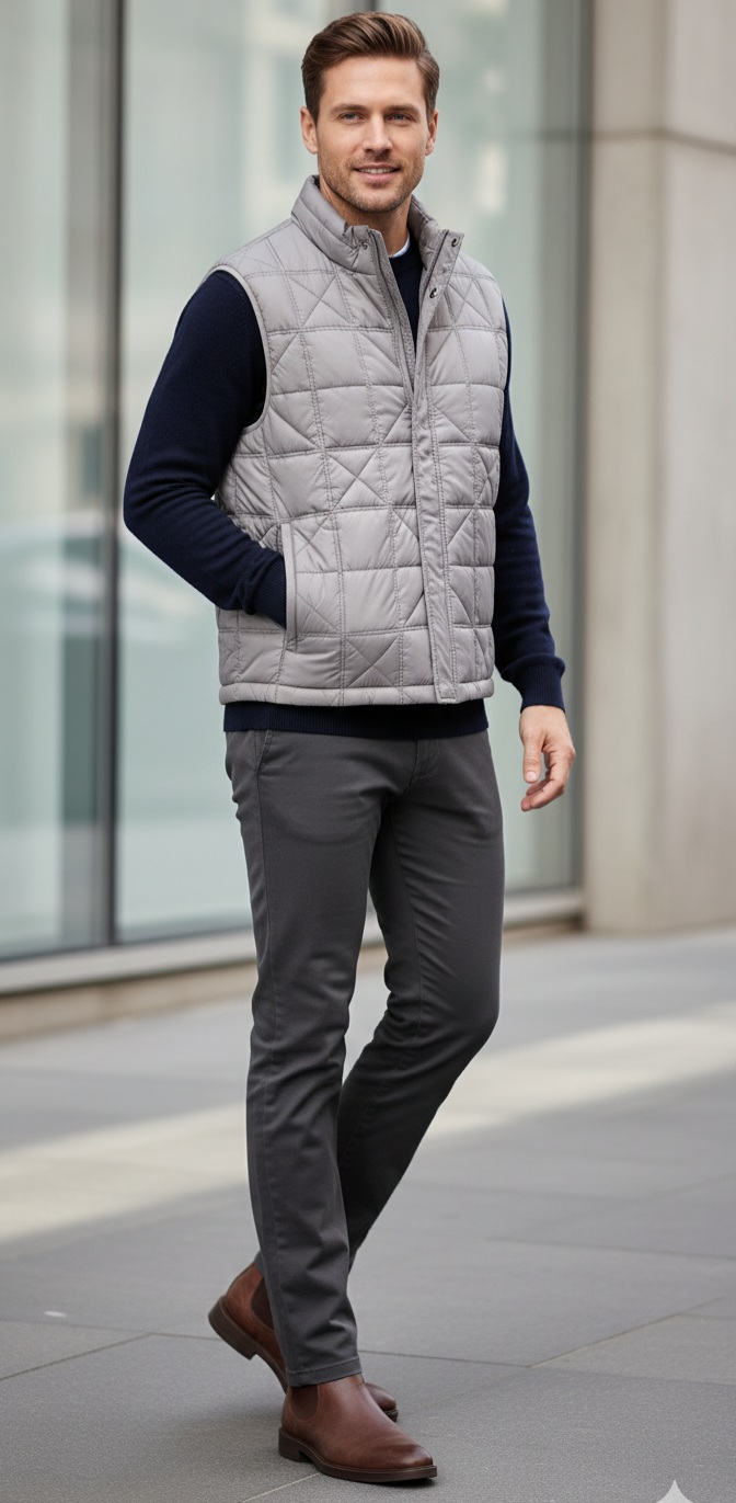 CHALECO PERRY ELLIS- Color Aluminium