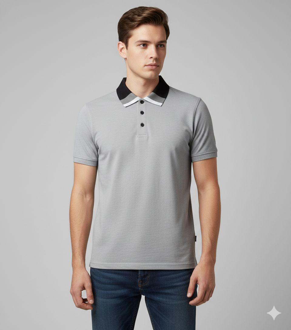 POLO JOHNNY COTTON -Color Grey