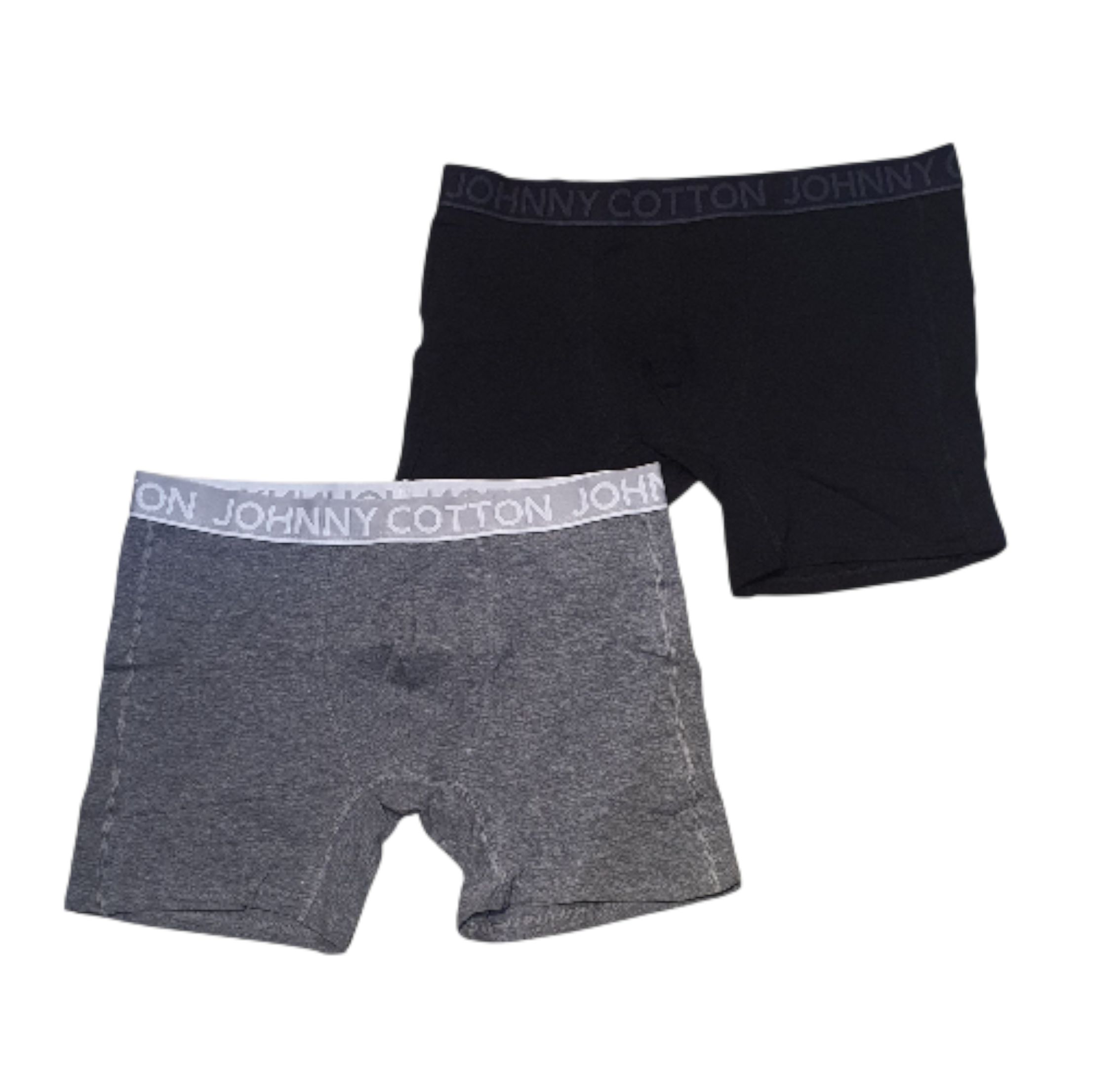 BOXER PACK 2 PZAS JOHNNY COTTON- BLACK/GREY