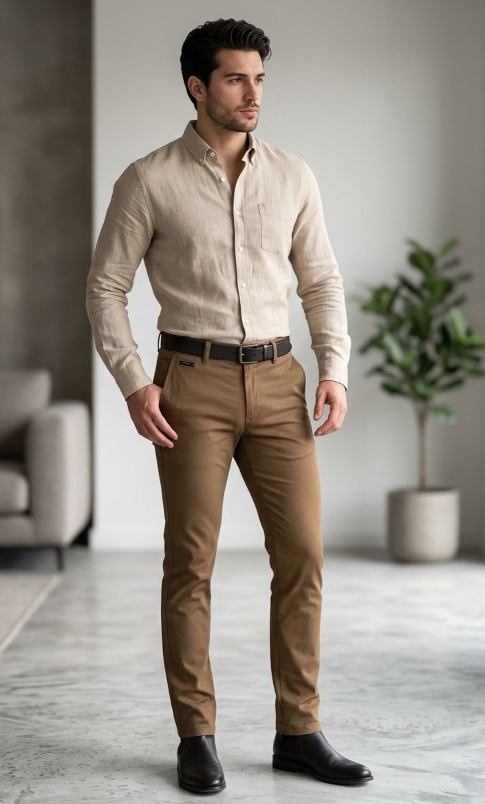 PANTALON MEMBERS ONLY - 4 BOLSILLOS COLOR - TAUPE
