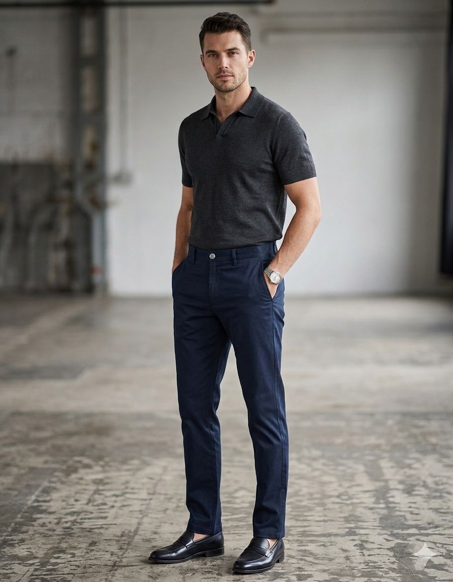 PANTALON JOHNNY COTTON- 4 BOLSILLOS COLOR - NAVY