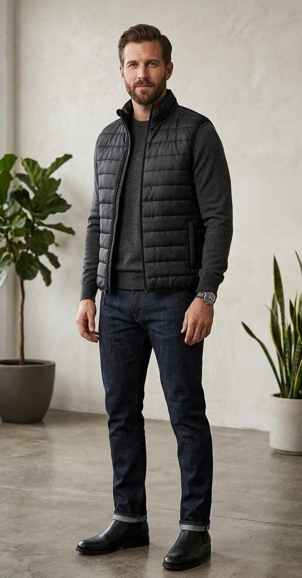 CHALECO JOHNNY COTTON  COLOR - BLACK