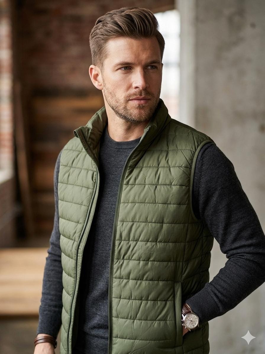 CHALECO JOHNNY COTTON
 COLOR - OLIVE