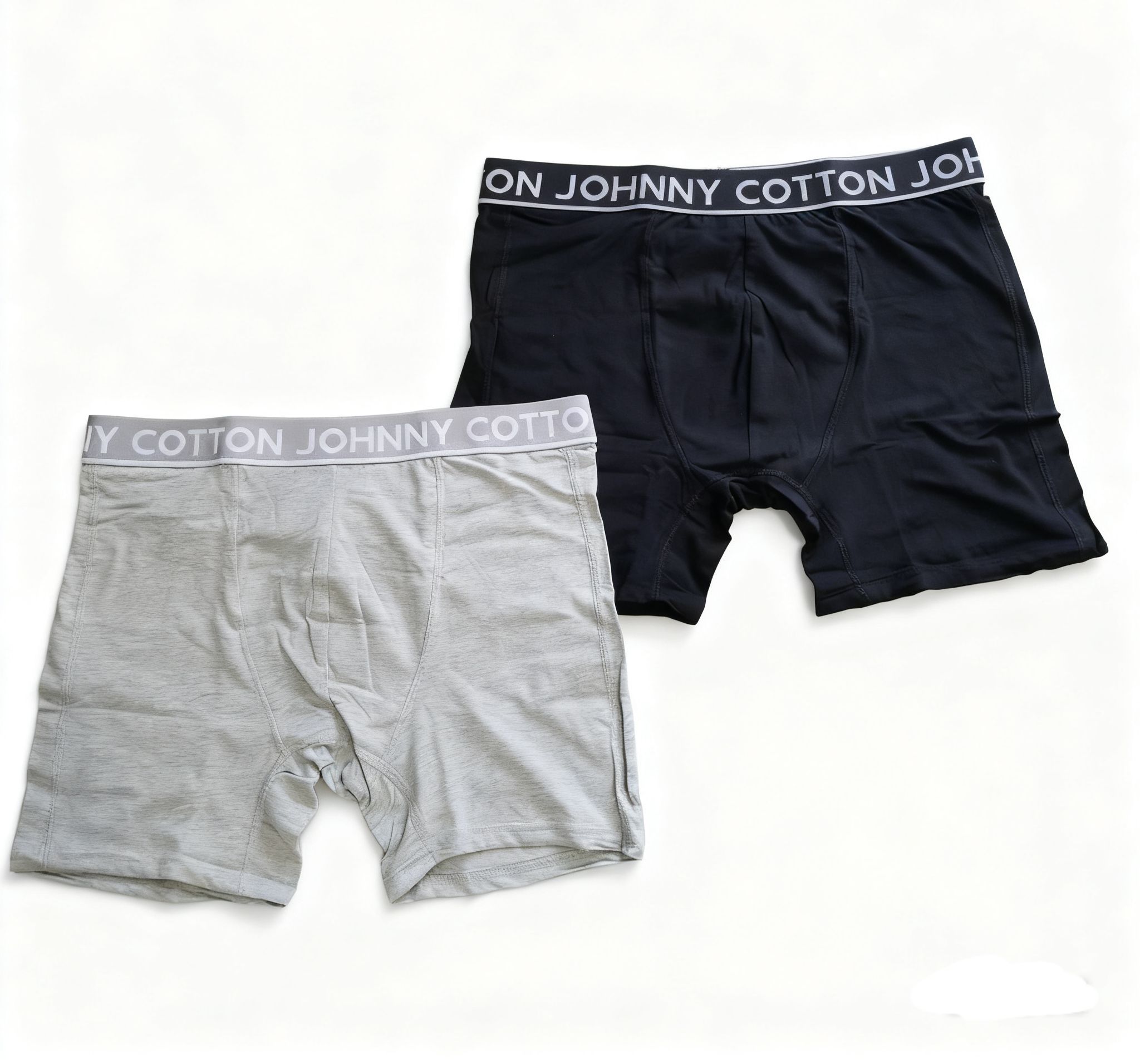 BOXER PACK 2 PZAS  JOHNNY COTTON- BLACK - GREY
