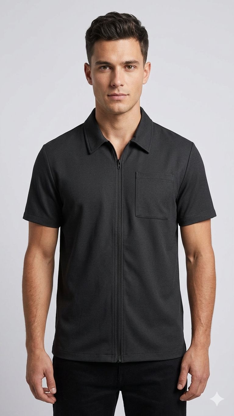 CAMISA M/L JOHNNY COTTON BLACK COLOR BLACK