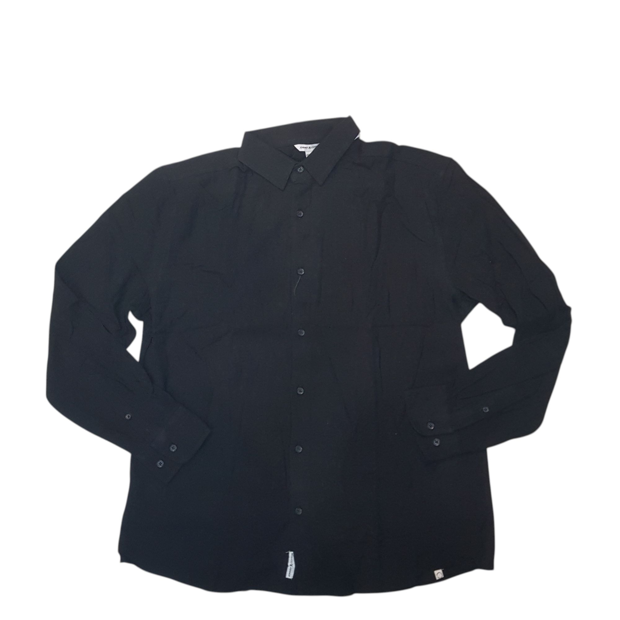 CAMISA M/L JOHNNY COTTON DE LINO - COLOR BLACK