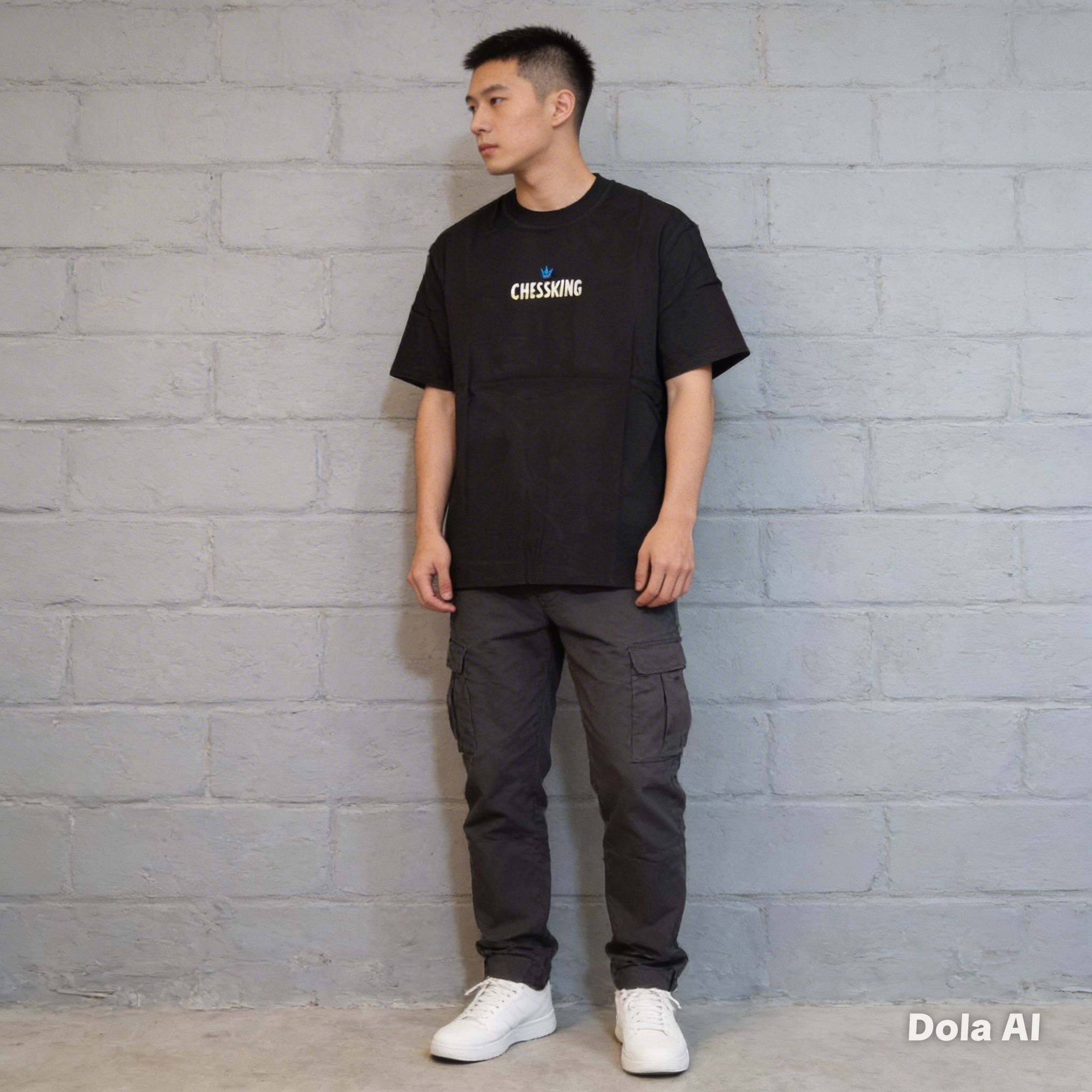 POLERA OVERSIZE CHESSKING- COLOR BLACK