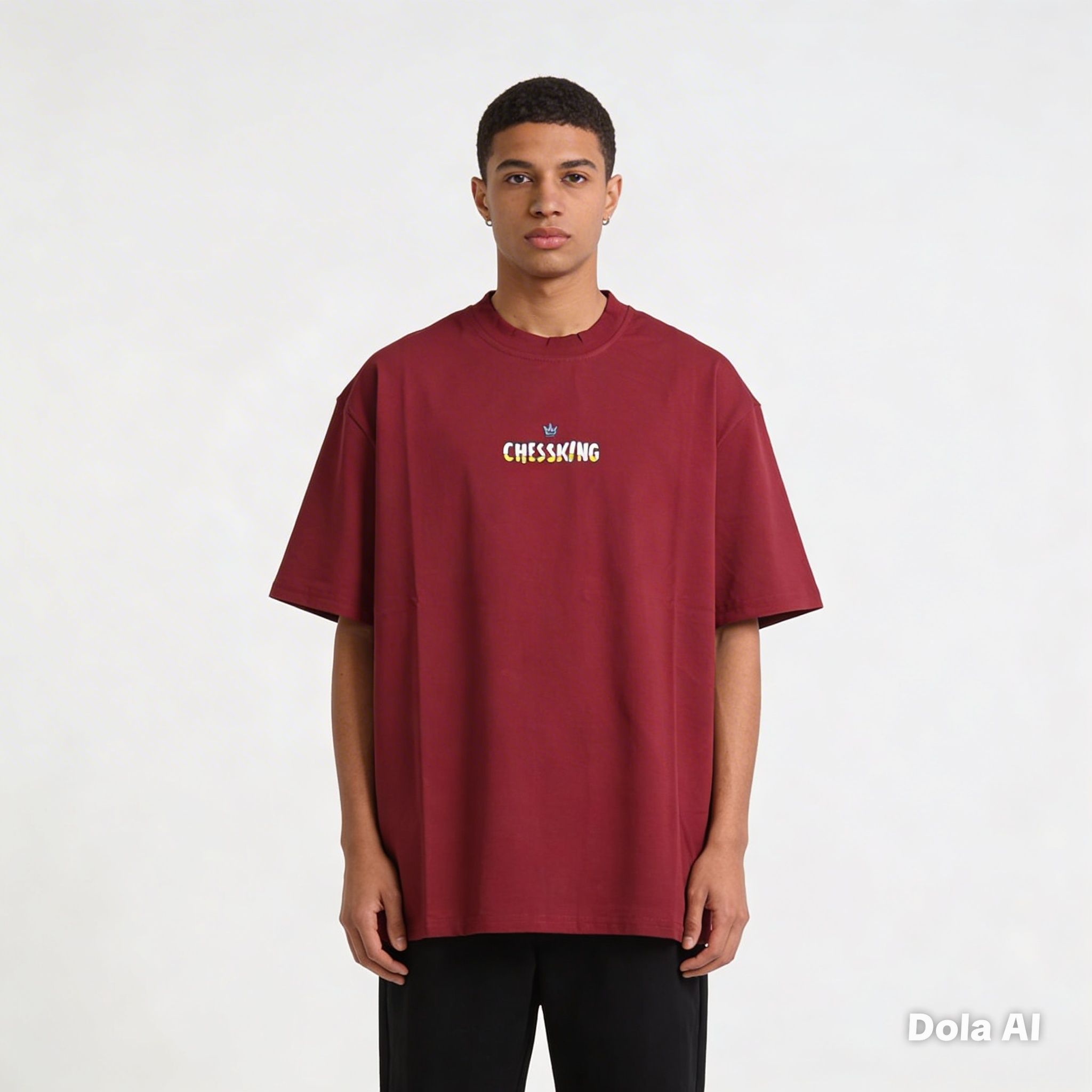 POLERA CHESSKING OVERSIZE- COLOR BURGUNDY