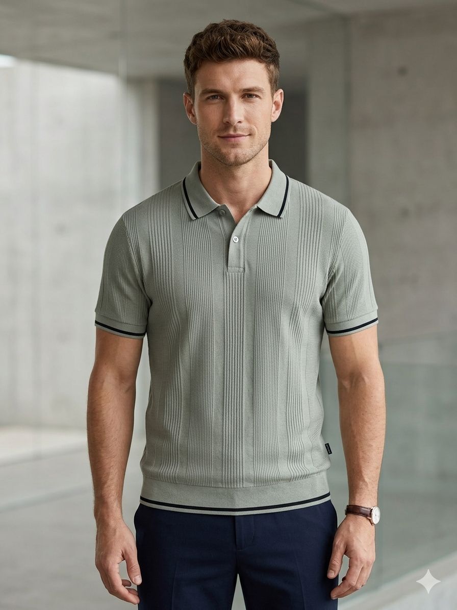 POLO CARVEN- COLOR SAGE GREEN