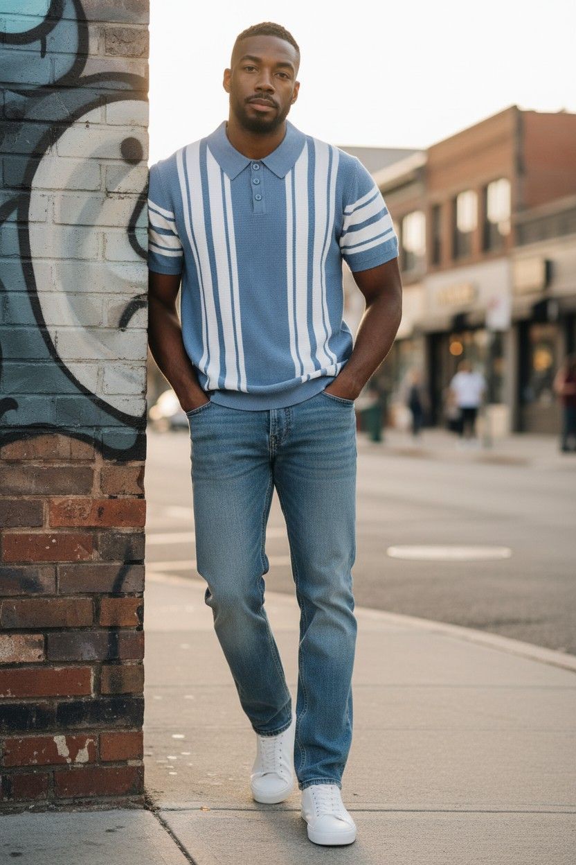 POLO CARVEN- COLOR CADET BLUE
