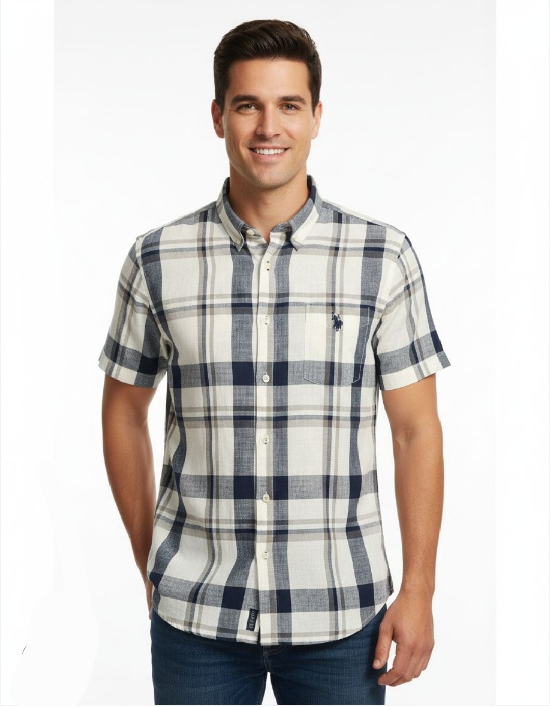 CAMISA US POLO  ASSN  M/C COLOR  NAVY