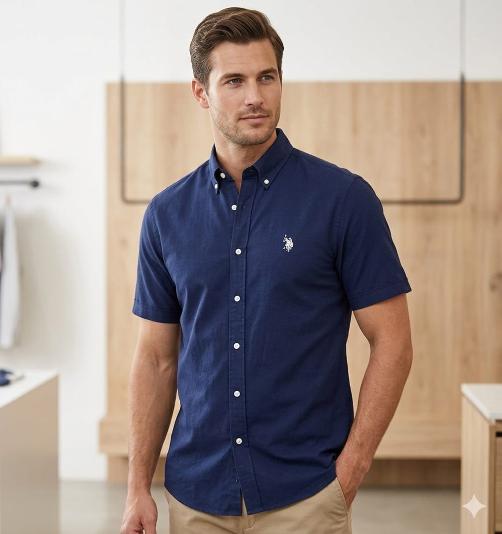 CAMISA US POLO  ASSN  M/C COLOR  NAVY