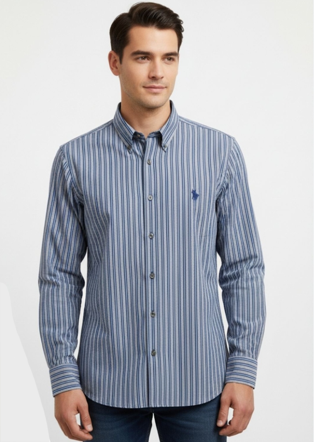 CAMISA US POLO ASSN  M/L COLOR  NAVY
