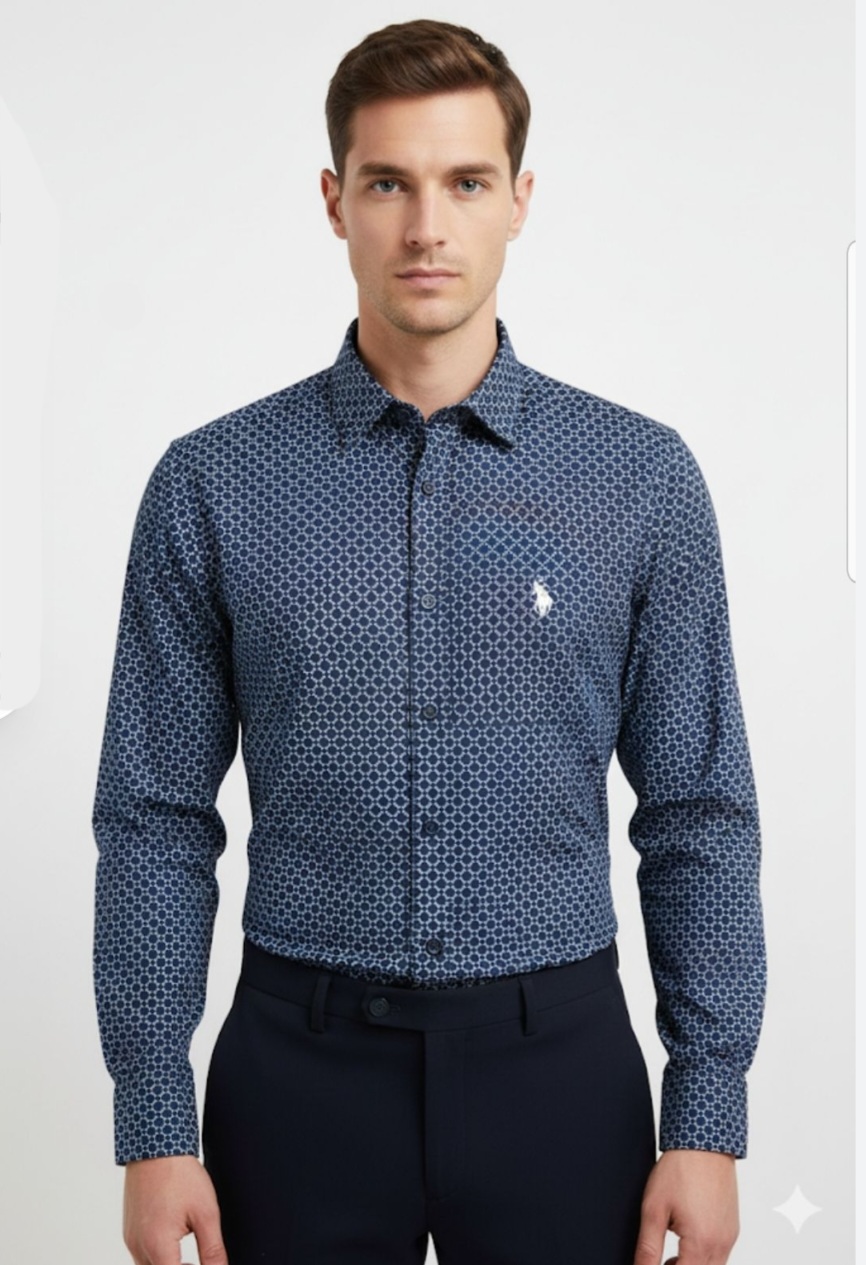 CAMISA US POLO ASSN M/L COLOR NAVY