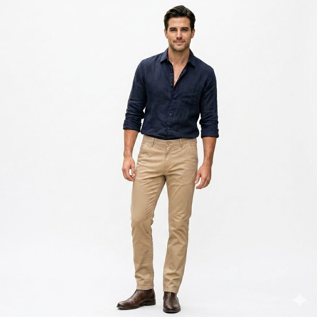 PANTALON JOHNNY COTTON- 4 BOLSILLOS COLOR - KHAKI
