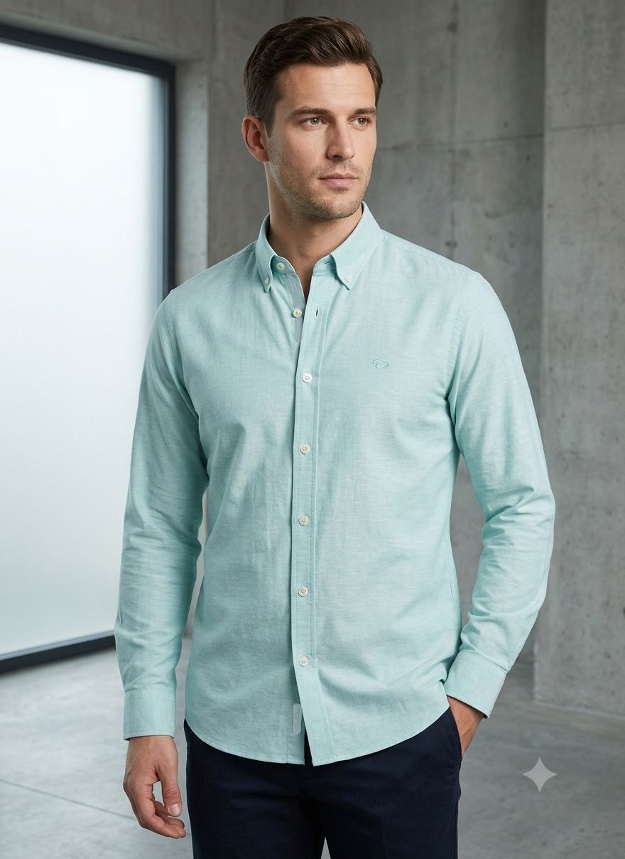 CAMISA M/L OSCAR DE LA RENTA  COLOR MINT