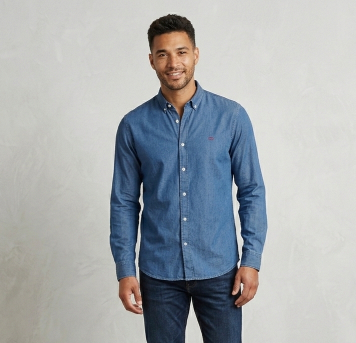CAMISA M/L OSCAR DE LA RENTA  COLOR LIGHT BLUE
