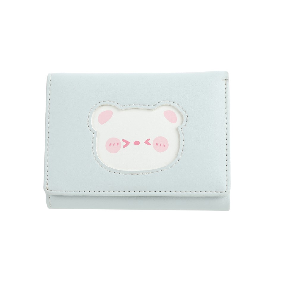 Women's Short Trifold Cute Bear Wallet(Blue) MINISO Paschim Vihar