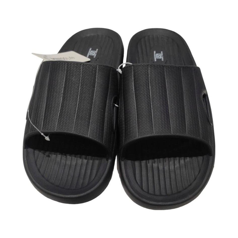 Classic Striped Men's Bathroom Slippers(Black, 43-44) MINISO PV