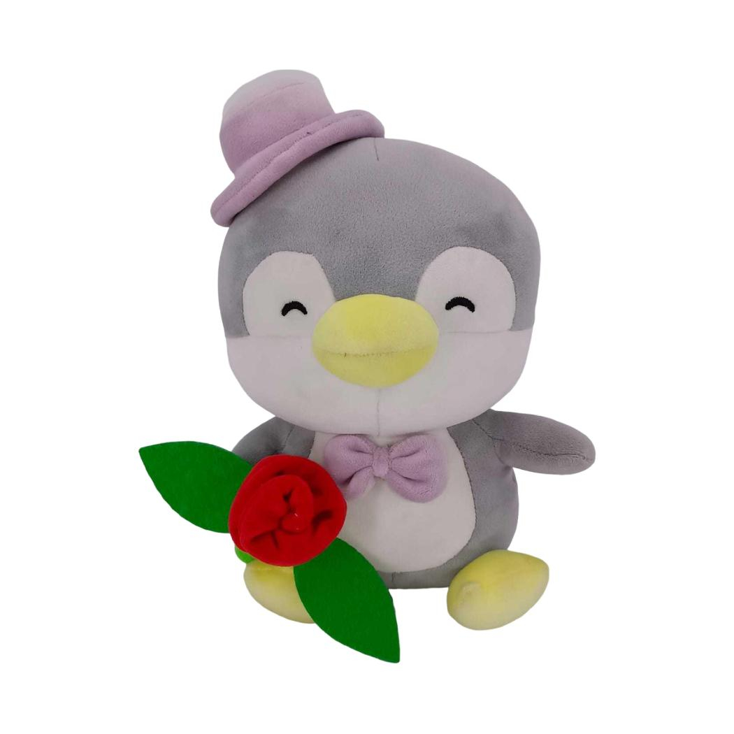 Miniso Holding-Flower Gray Penguin Plush Toy 20CM (PENMAN) MINISO PV