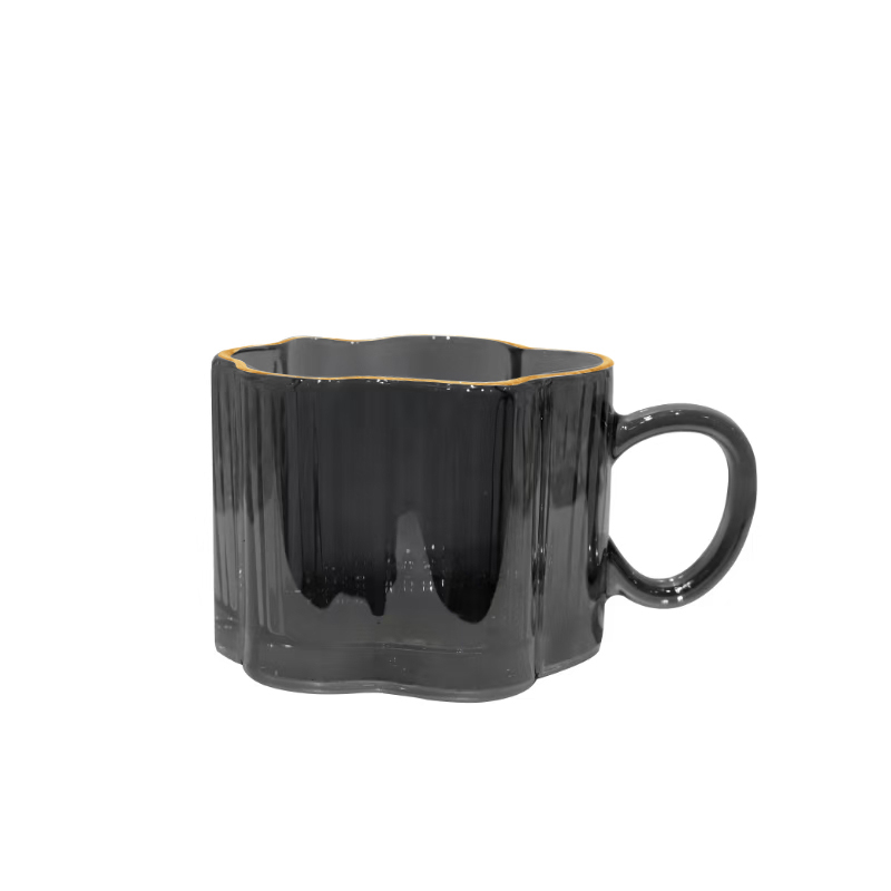 Golden Edge Glass Mug 280mL(Black) | MINISO PV