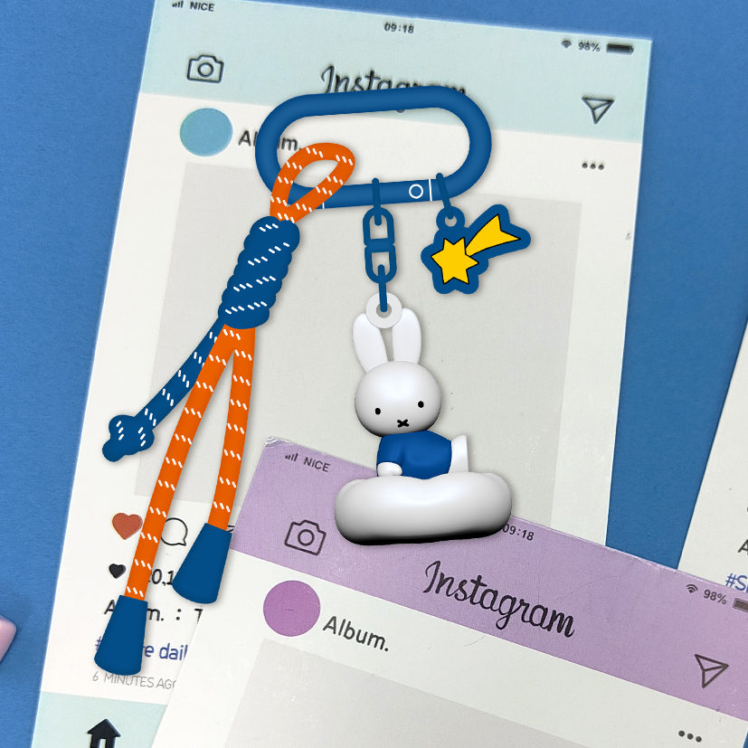 Miffy Collection Cloud Flocked Keychain, Random Colors | MINISO PV