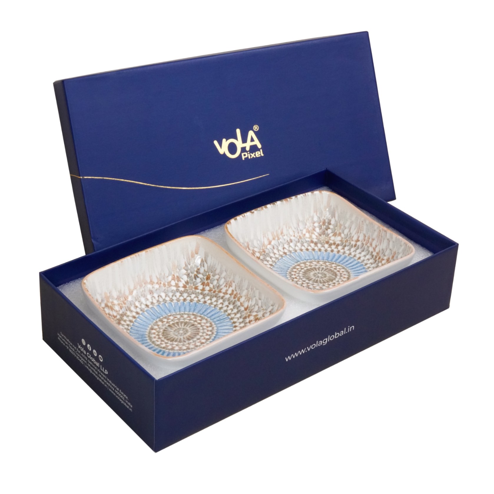 Vola Morocco Square Bowl 12 cms set of 2 (12x12x5 cms