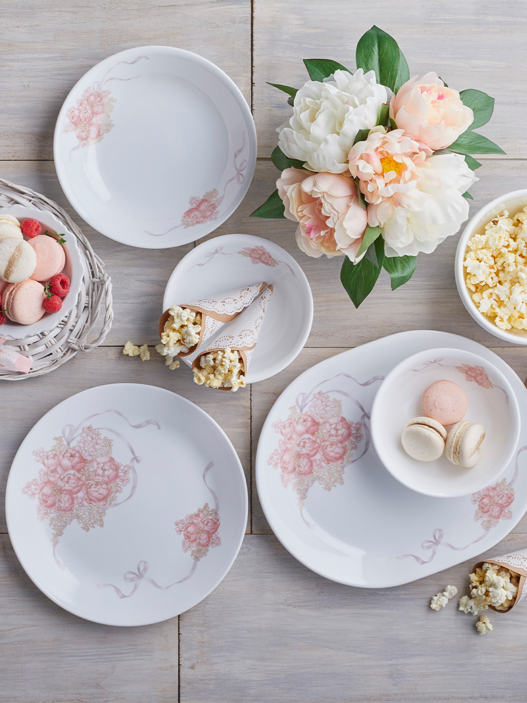 Crl Round Peony Bouquet 21 Pcs Dinnerset Premier Corporation