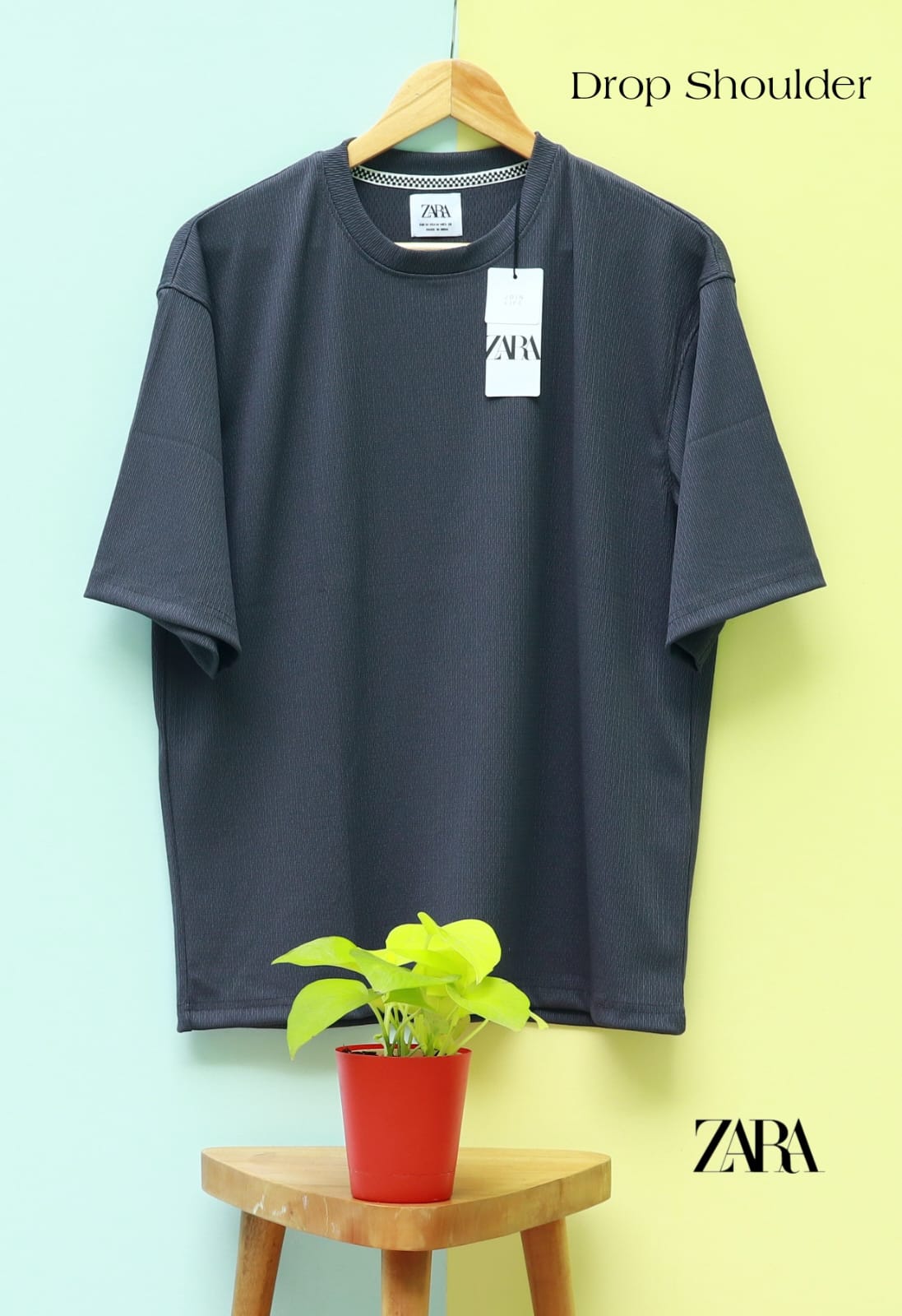 zara drop shoulder shirt